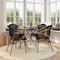Flash Furniture Marseille French Bistro Stacking Chair w/Arms, Black Textilene and Bamboo Print Aluminum Frame, 4PK 4-SDA-ADS642108-BK-NAT-GG - alternate 1